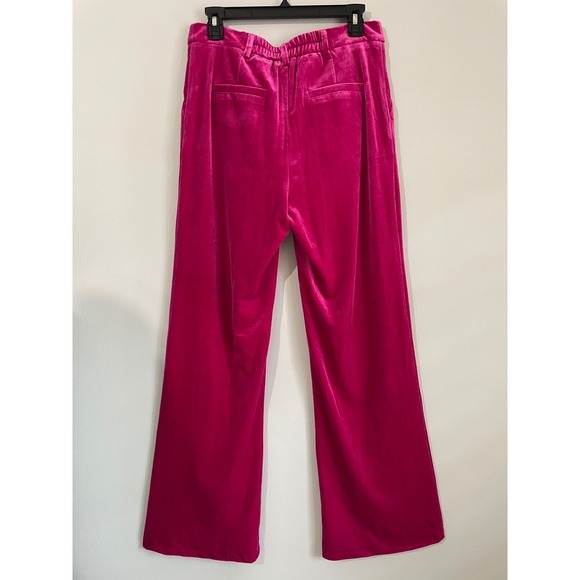 EUC Skies Are Blue Women's Medium Fuchsia Pink Velour Pants Trousers Slacks - Picture 5 of 10